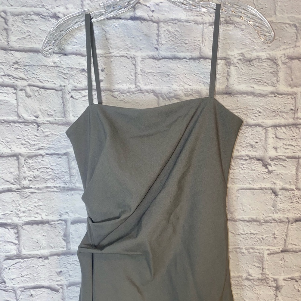 Zara. Grey Ruched Maxi Dress. NWT. Classic Silhouette. Size XS. - Picture 7 of 15
